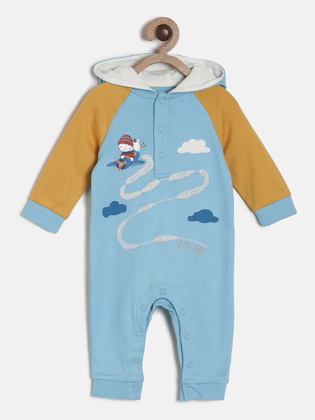 

MINI KLUB Boys Blue Printed Romper