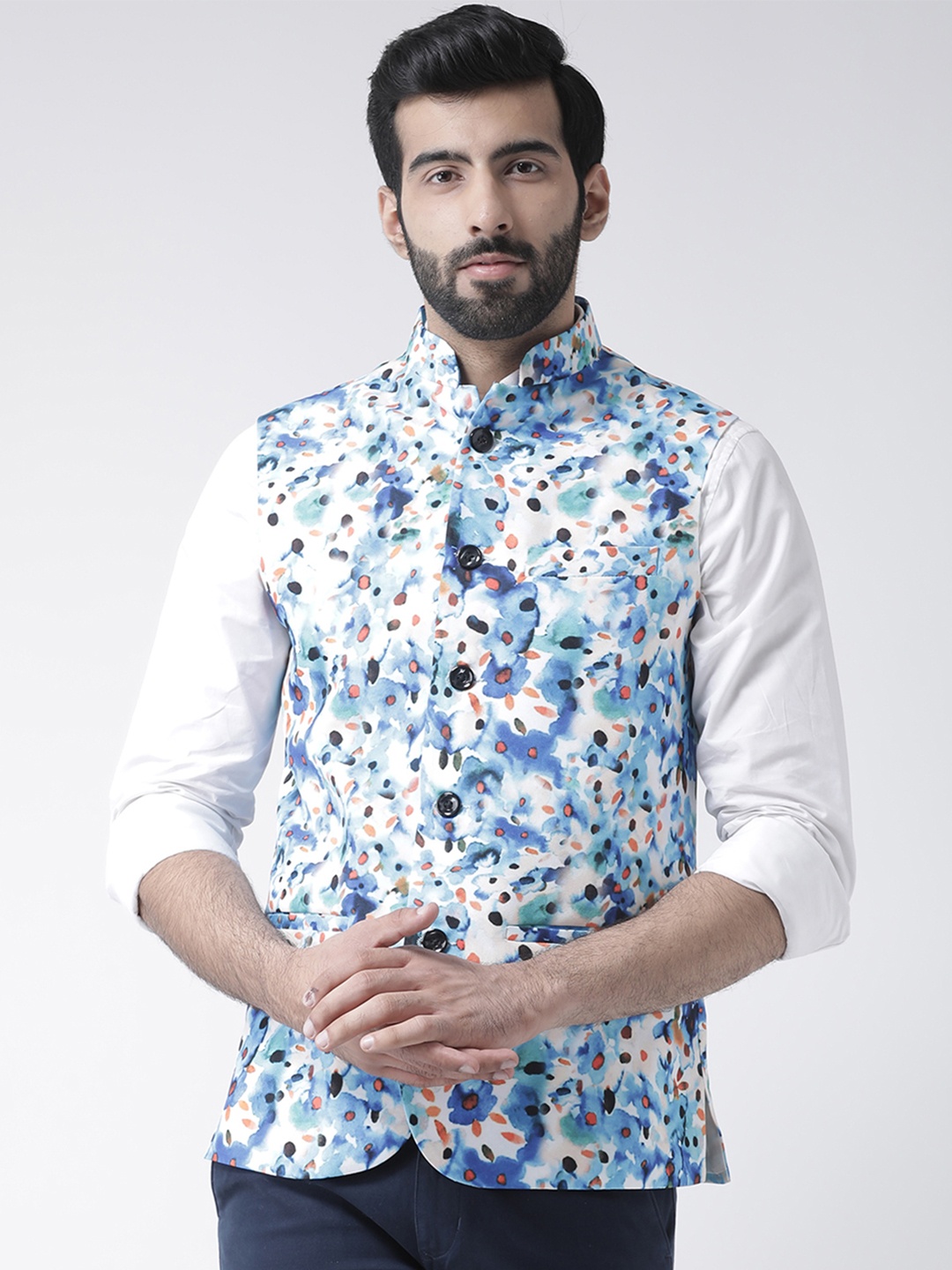 

Hangup Men Multicoloured Printed Nehru Jacket, Multi