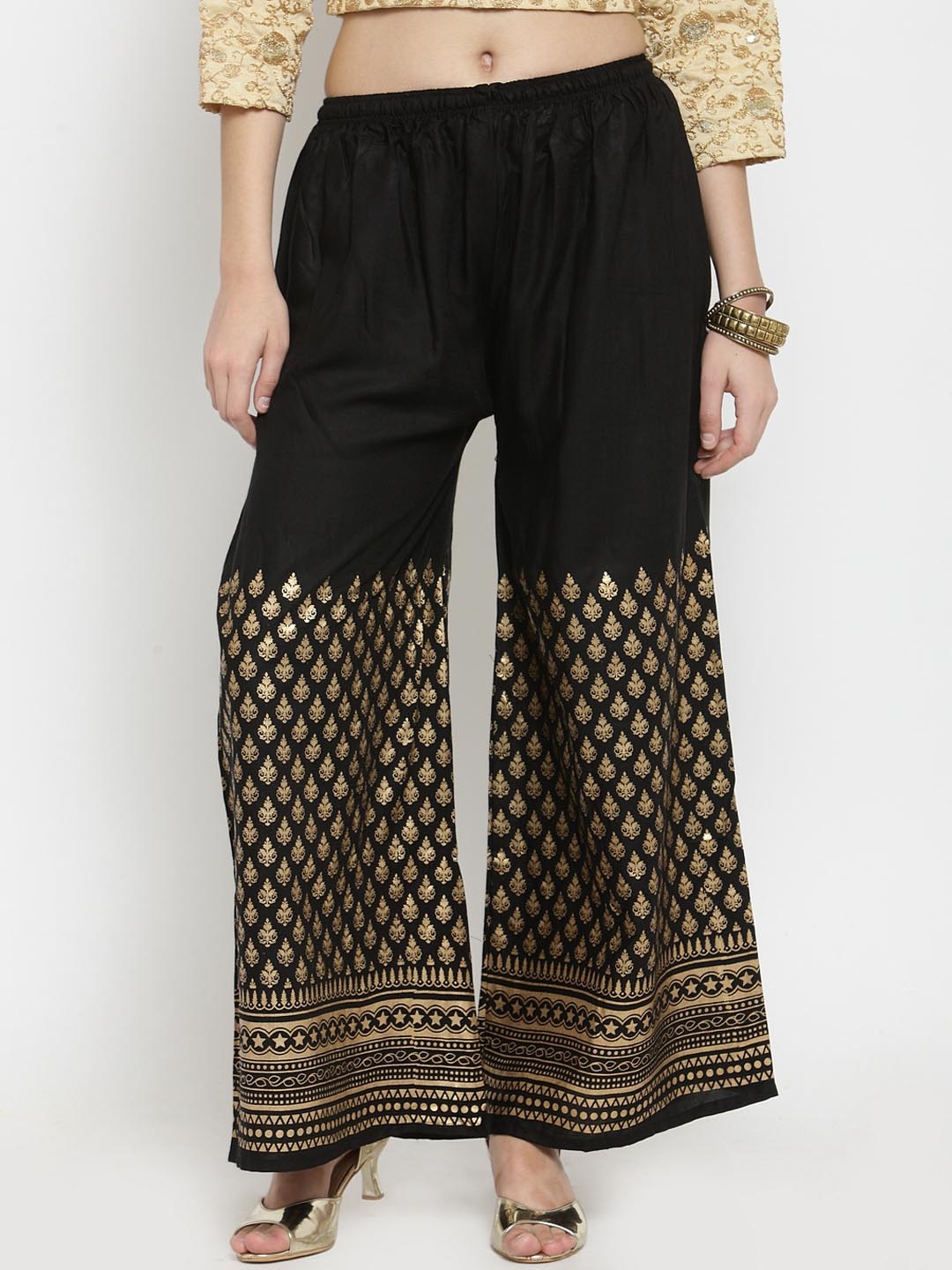 Clora Creation Women Black Straight Solid Palazzos