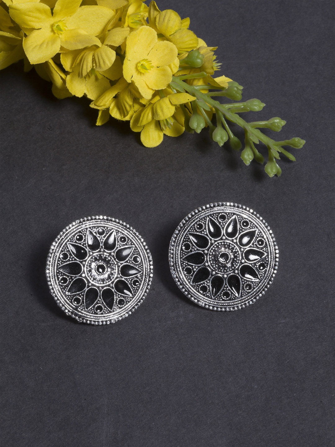 

Ferosh Silver-Toned Circular Studs