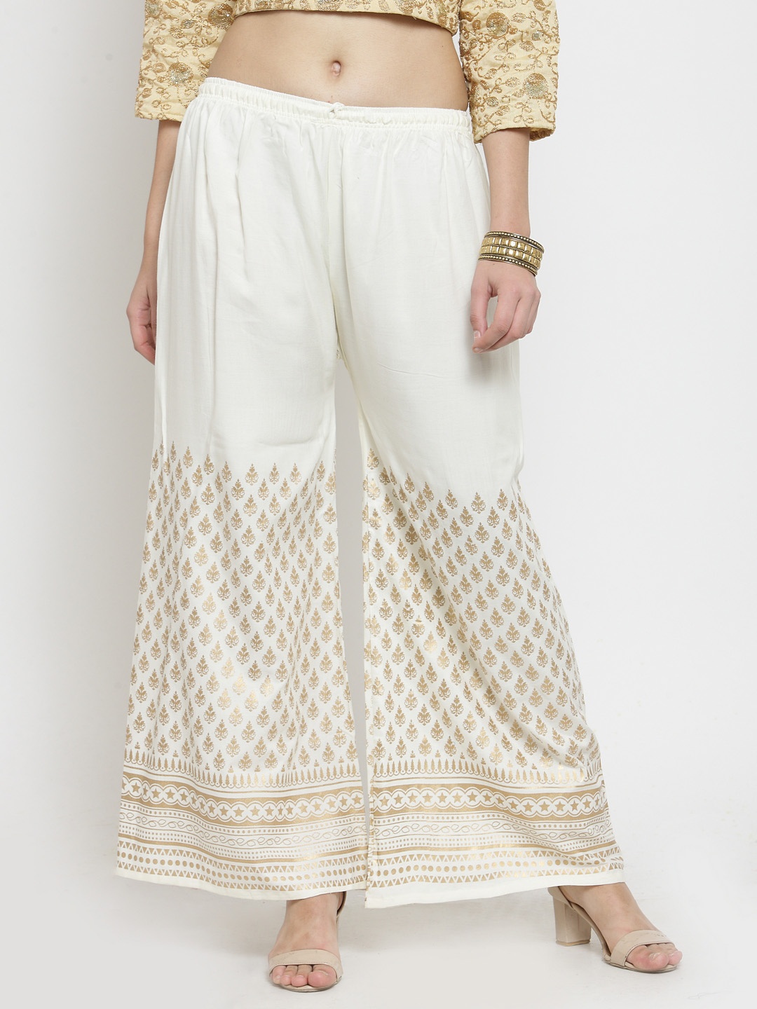 

Clora Creation Women Off-White Straight Solid Palazzos
