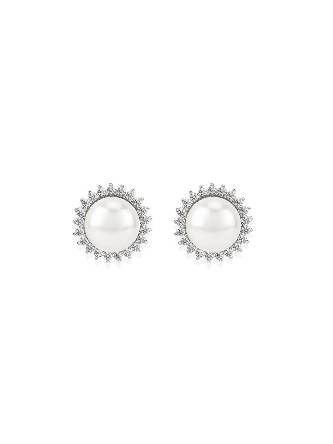 

Clara Silver-Toned Contemporary Studs