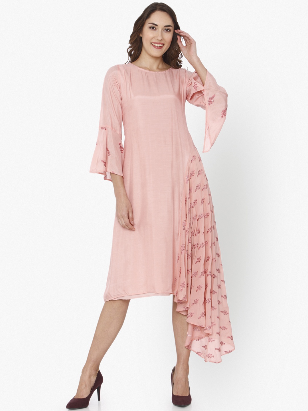 

RAISIN Women Pink Solid A-Line Dress