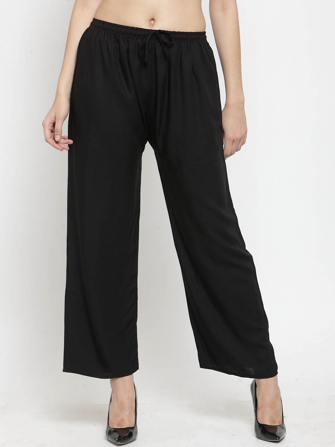 

Clora Creation Women Black Solid Straight Palazzos