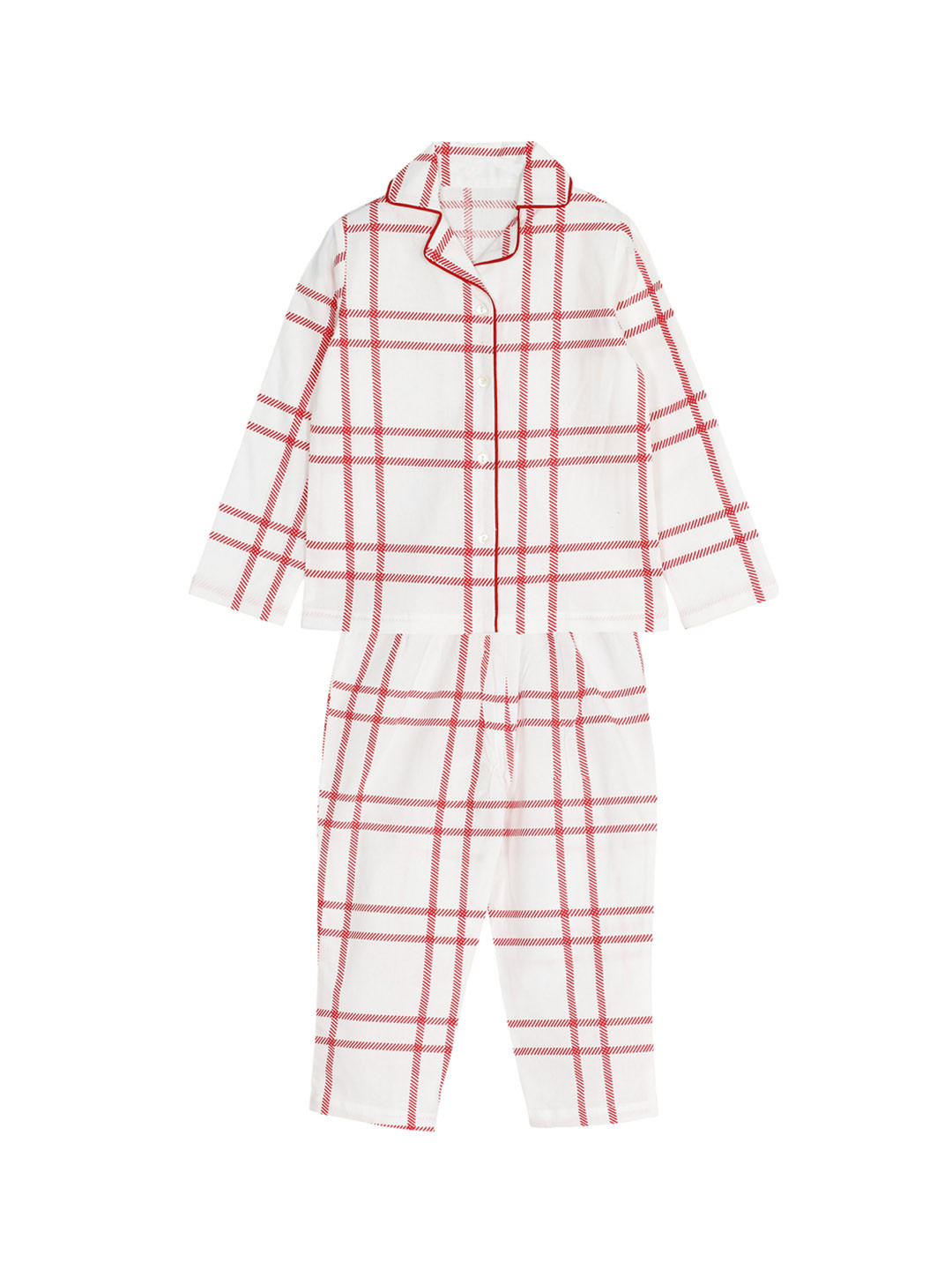 

My Little Lambs Boys White & Red Printed Night suit
