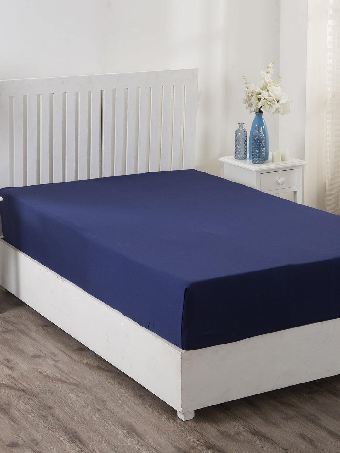 

Maspar Blue 210 TC Cotton 1 Queen Bedsheet