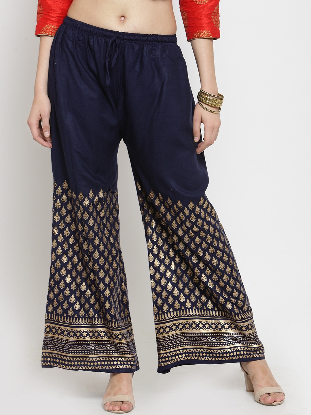 

Clora Creation Women Navy Blue Straight Solid Palazzos