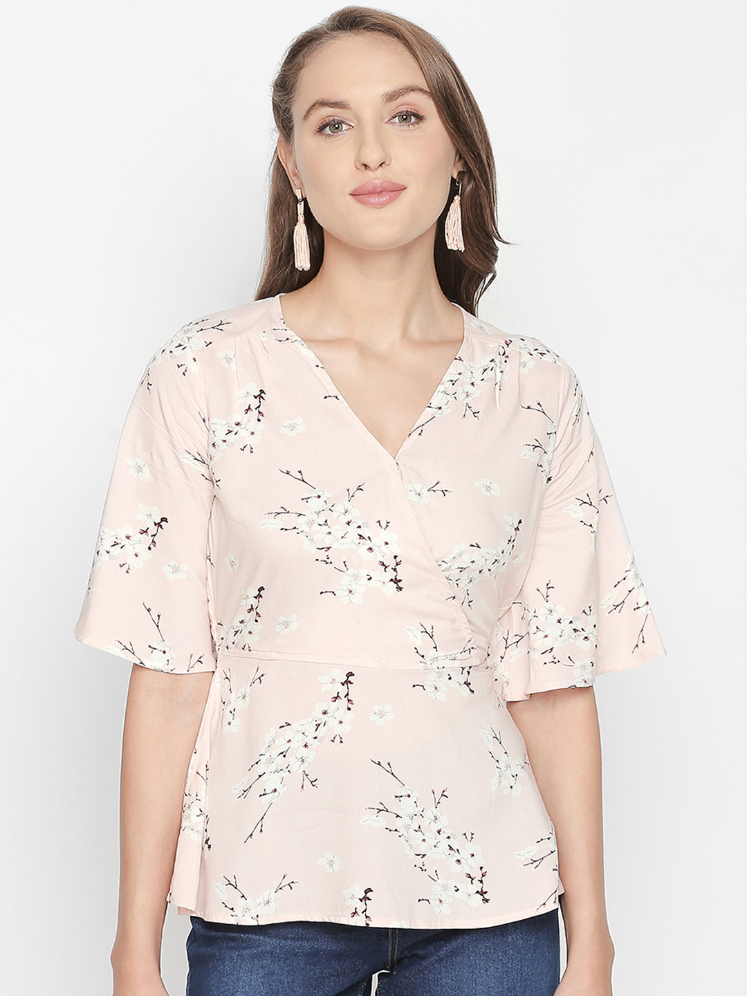 

Honey by Pantaloons Women Pink Printed Wrap Top