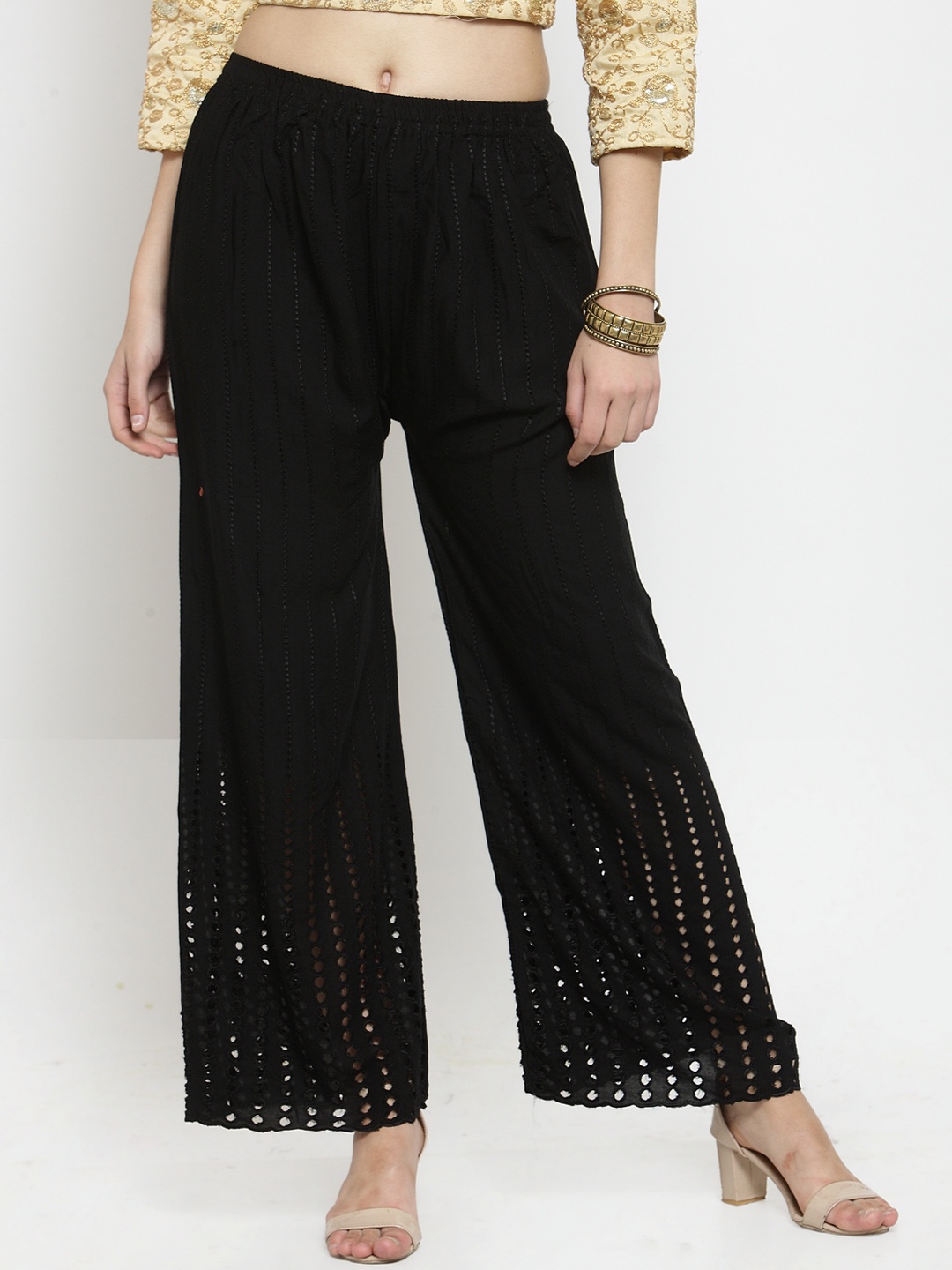 

Clora Creation Women Black Solid Straight Palazzos