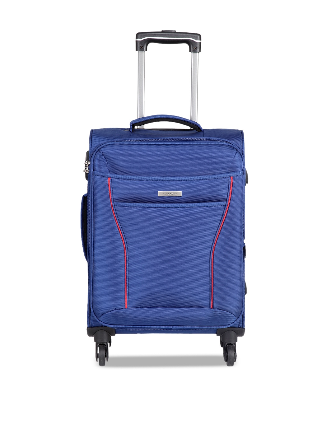 

Teakwood Leathers Blue Solid Cabin Trolley Bag