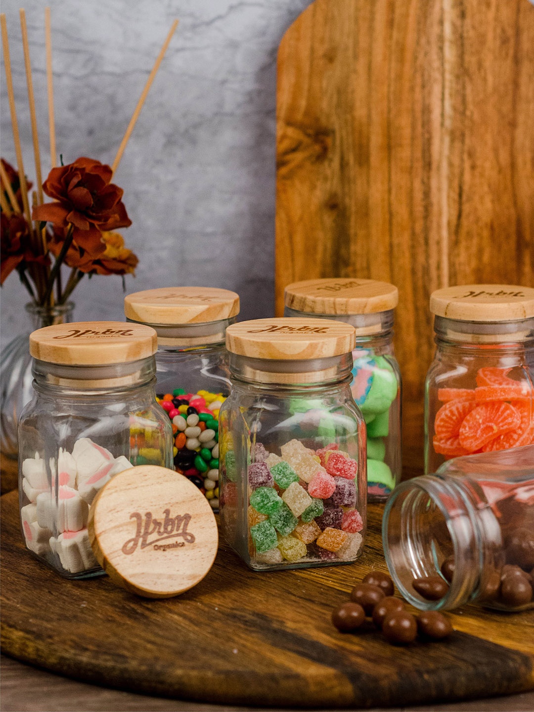 

GOODHOMES Set of 12 Food Storage Glass Jars, Transparent