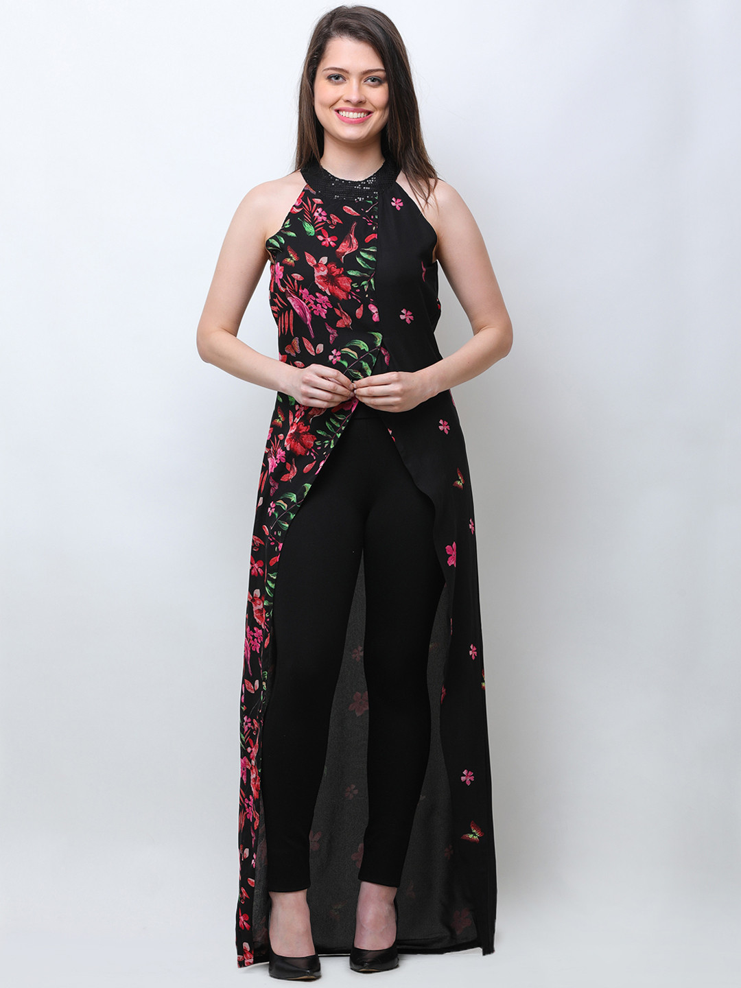 

Cation Black Printed Tunic