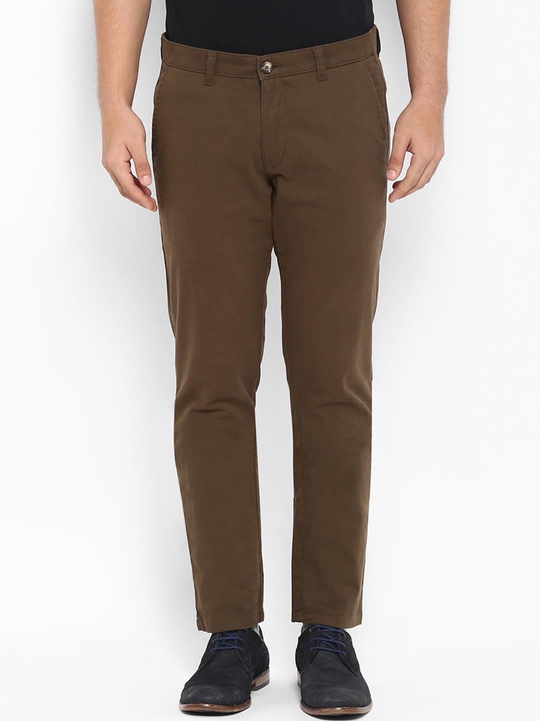 

Parx Men Brown Tapered Fit Solid Regular Trousers