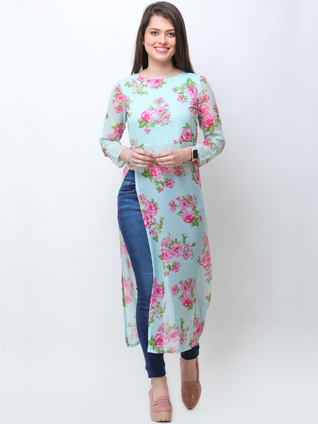 

Cation Blue Printed Tunic