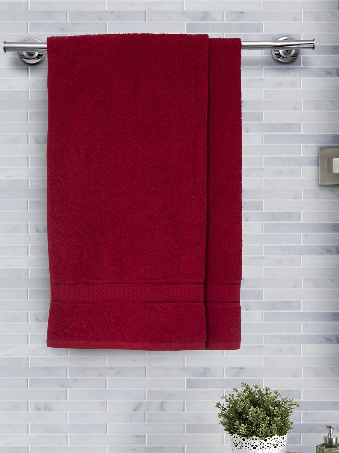

Maspar Set Of 2 Red 500 GSM Bath Towels
