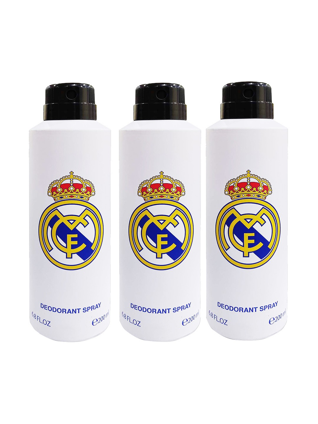 

Real Madrid Unisex Set Of 3 Deodorants 200 ml each, Na