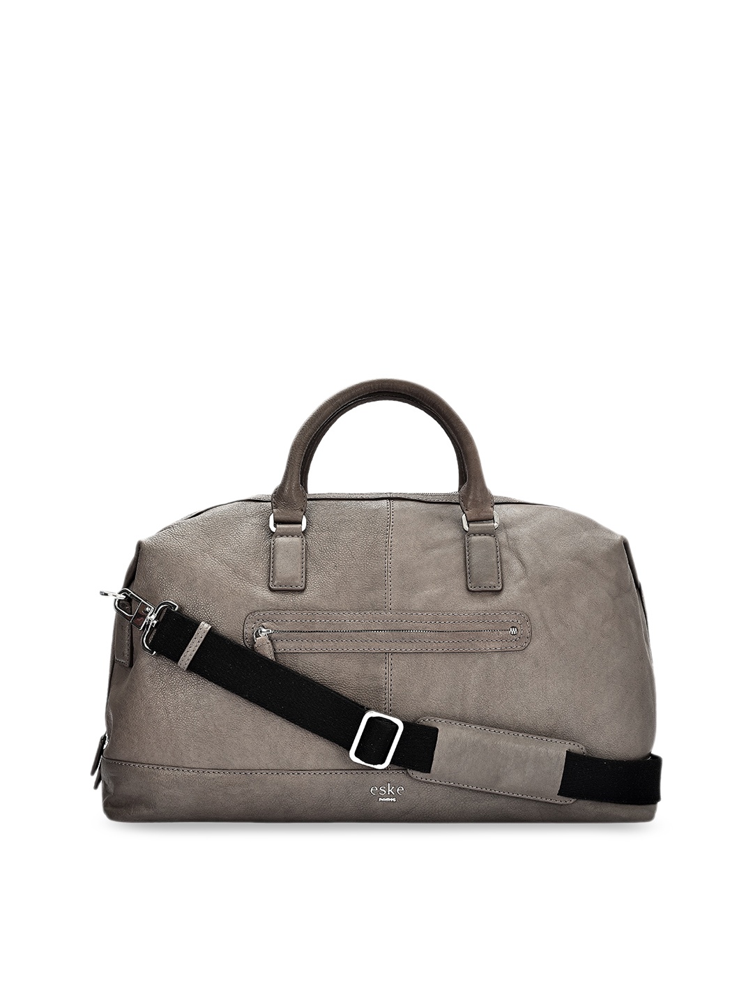 

Eske Unisex Grey Leather Duffle Bag