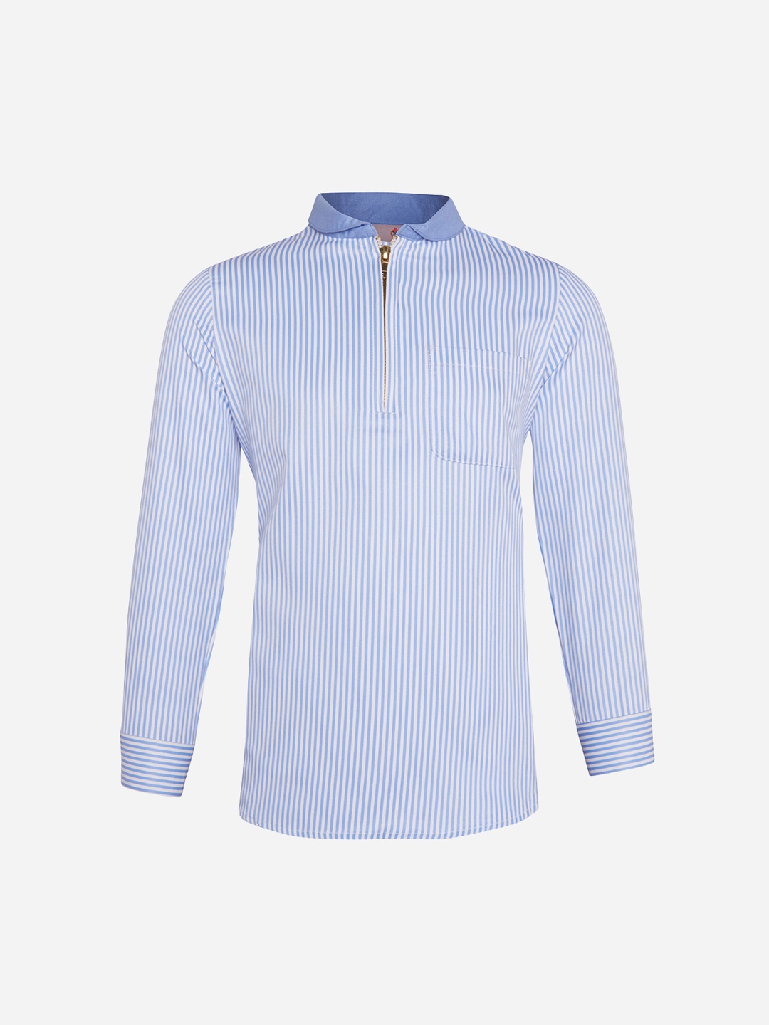 Oxolloxo Boys Blue Regular Fit Striped Casual Shirt