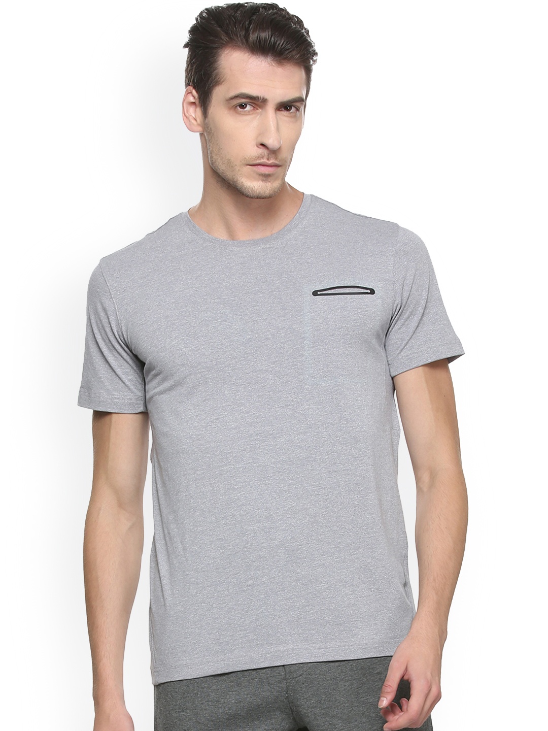 

Van Heusen Men Textured Crew Neck Short Sleeve T-Shirt, Grey