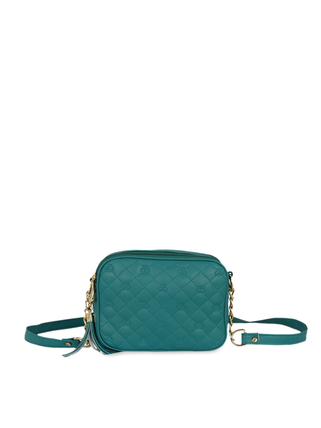 

KLEIO Women Quilted Textured Solid Sling Bag, Olive