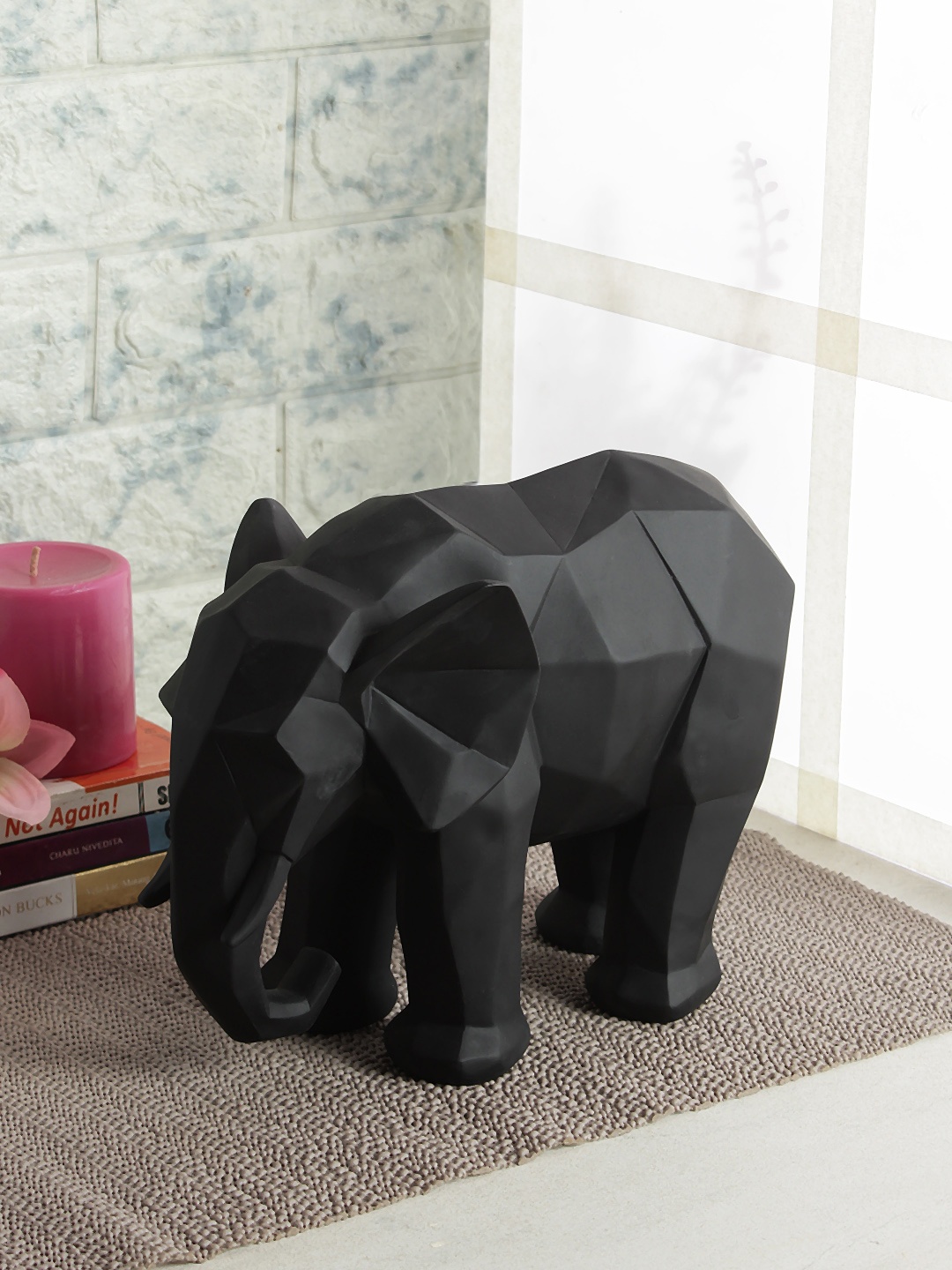 

India Circus by Krsnaa Mehta Black Solid Elephant Figurine