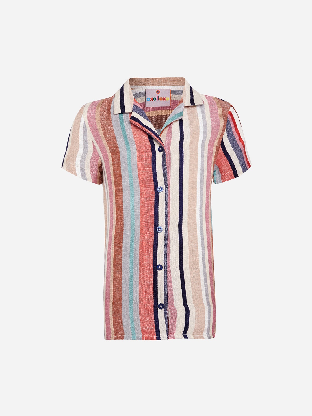 

Oxolloxo Boys Multicoloured Regular Fit Striped Casual Shirt, Multi