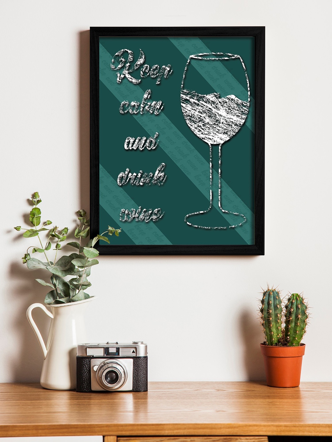 

Art Street Green & Black Wall Art With Wooden Frame