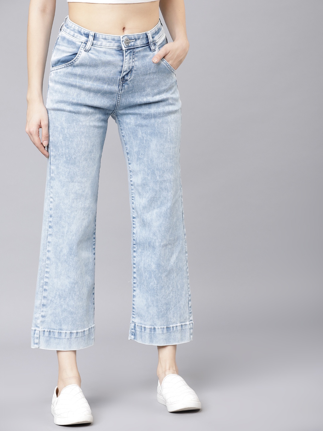 

Tokyo Talkies Women Blue Bootcut Mid-Rise Clean Look Jeans