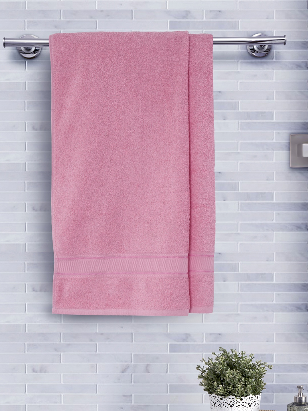 

Maspar Set Of 2 Pink 500 GSM Bath Towels