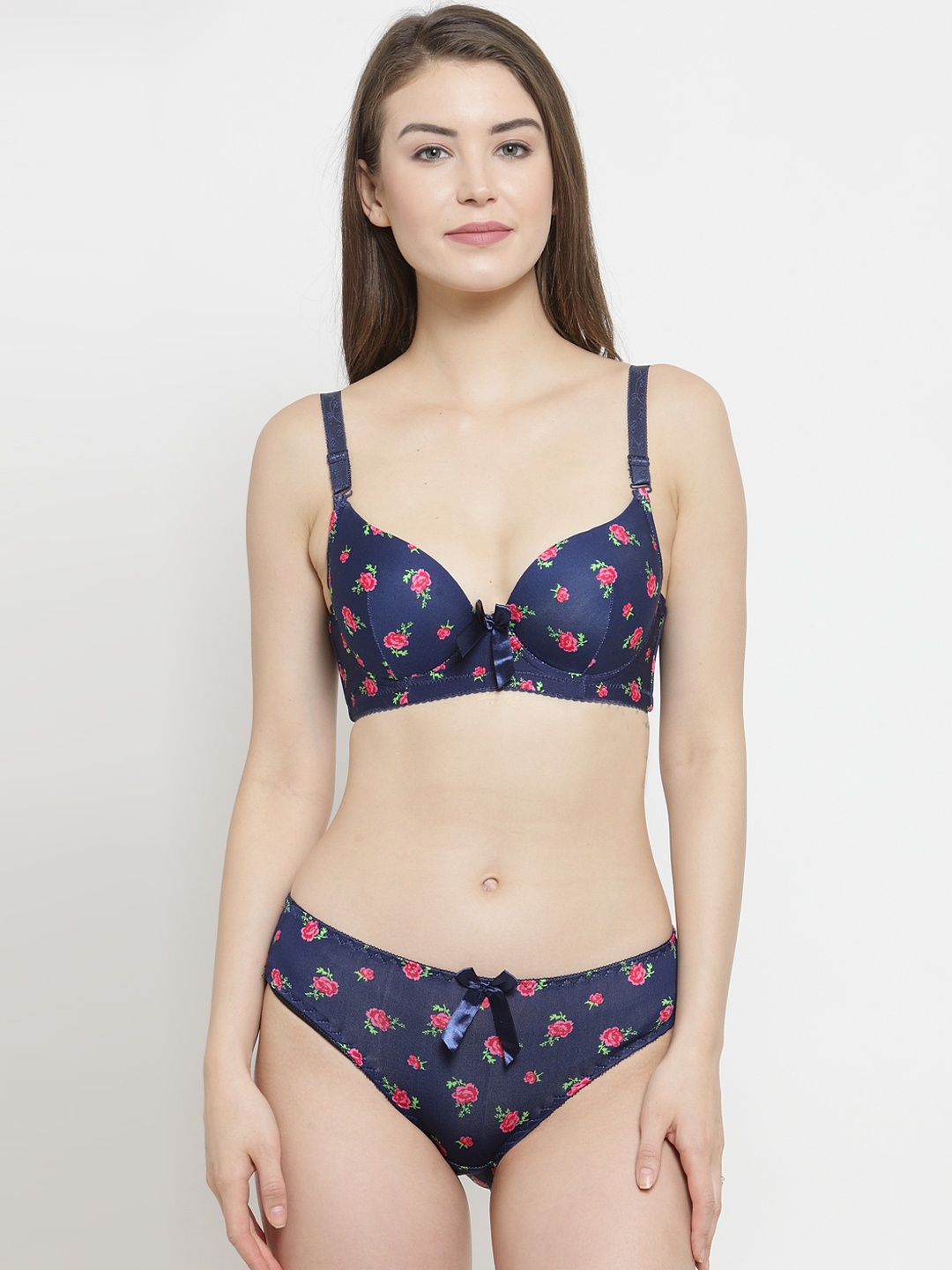 

PrettyCat Women Blue Printed Lingerie Set PC-SET-5170