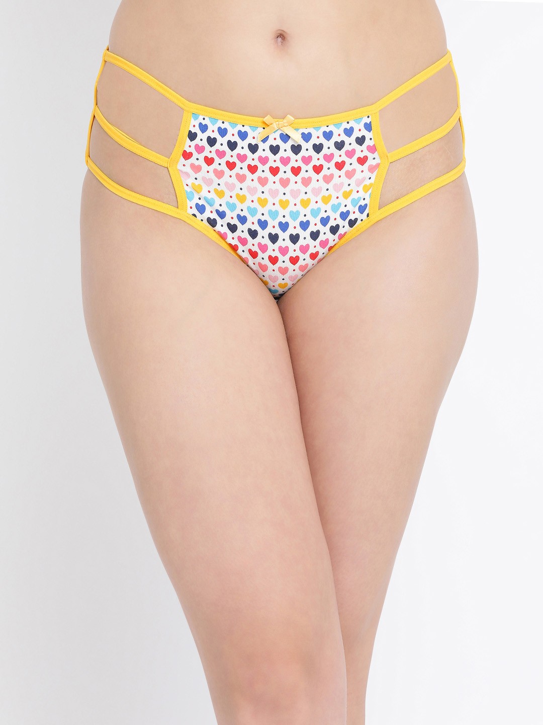 

Clovia Women White & Yellow Printed Mid Rise Hipster Briefs PN3228P02XL