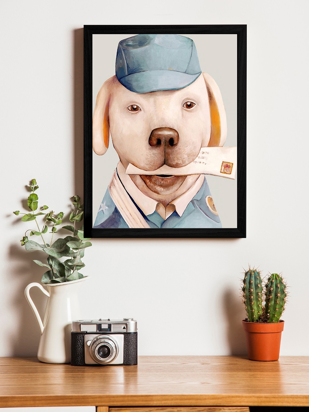 

Art Street Beige & Blue Wall Art With Wooden Frame