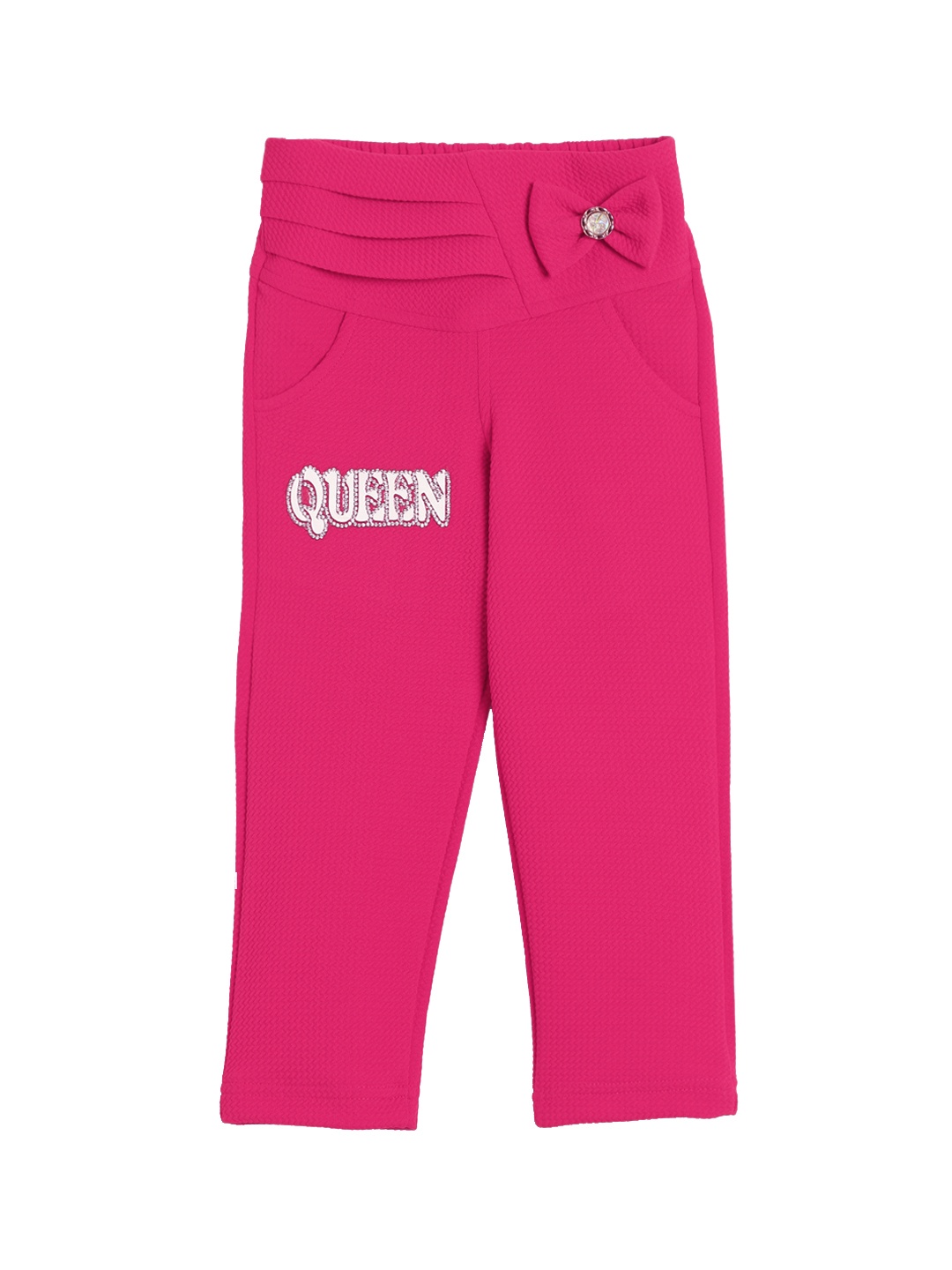 SWEET ANGEL Girls Pink Solid Regular Fit Capris