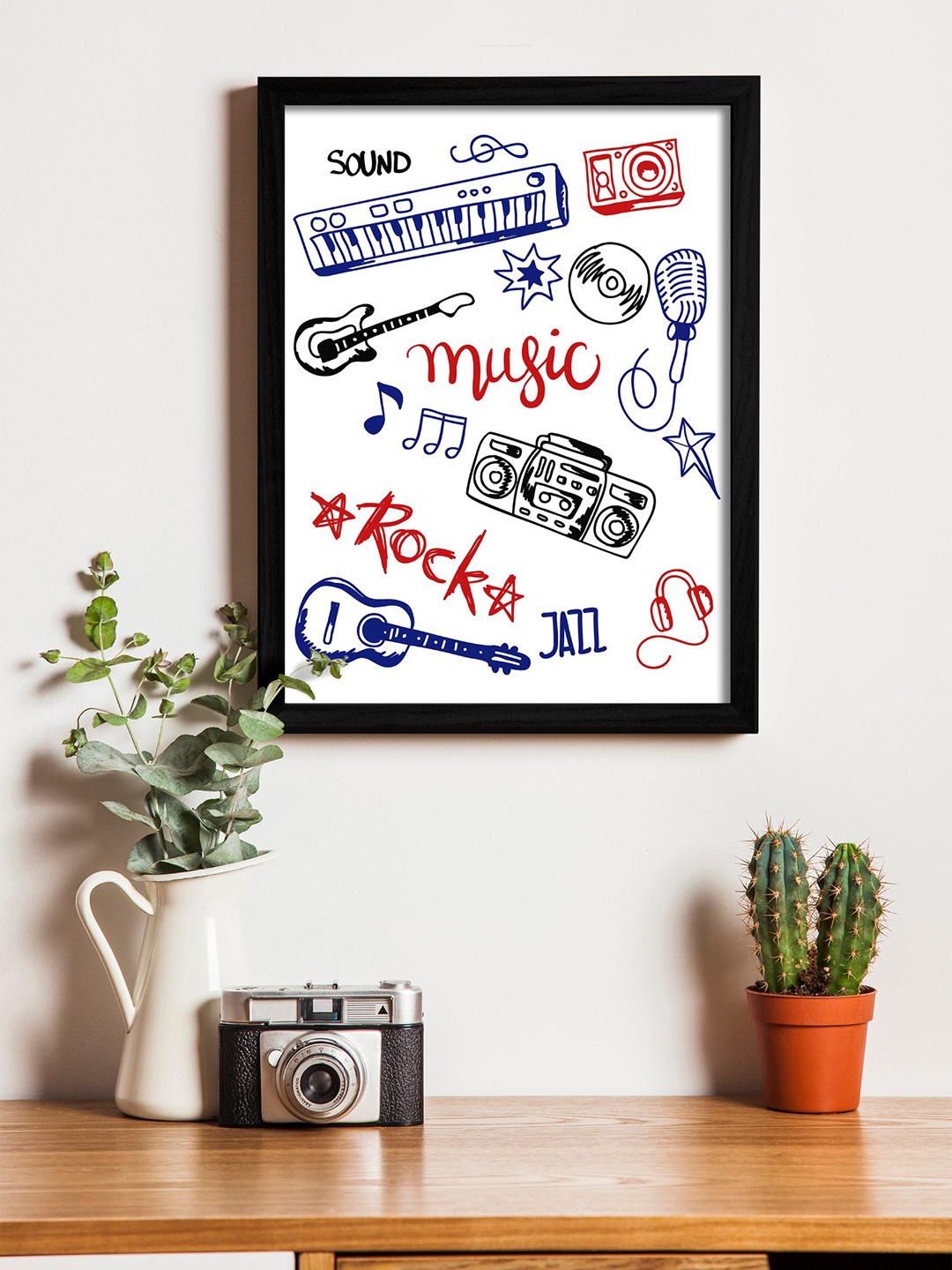 

Art Street White & Black Wall Art With Wooden Frame