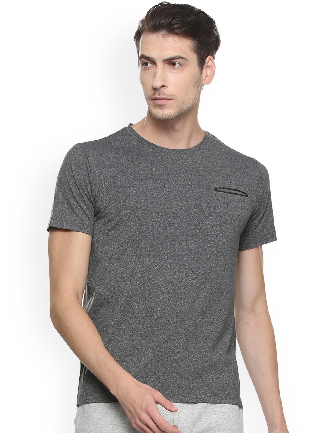 

Van Heusen Men Textured Crew Neck Short Sleeve T-Shirt, Grey