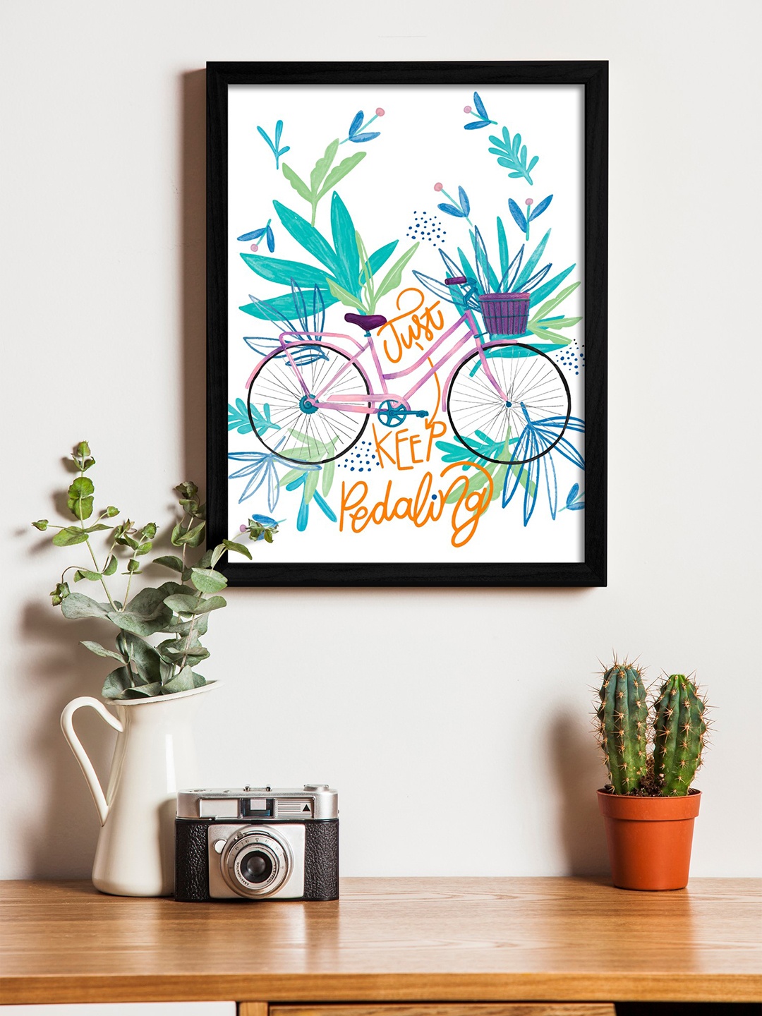 

Art Street Blue & Multicoloured Wall Art With Wooden Frame