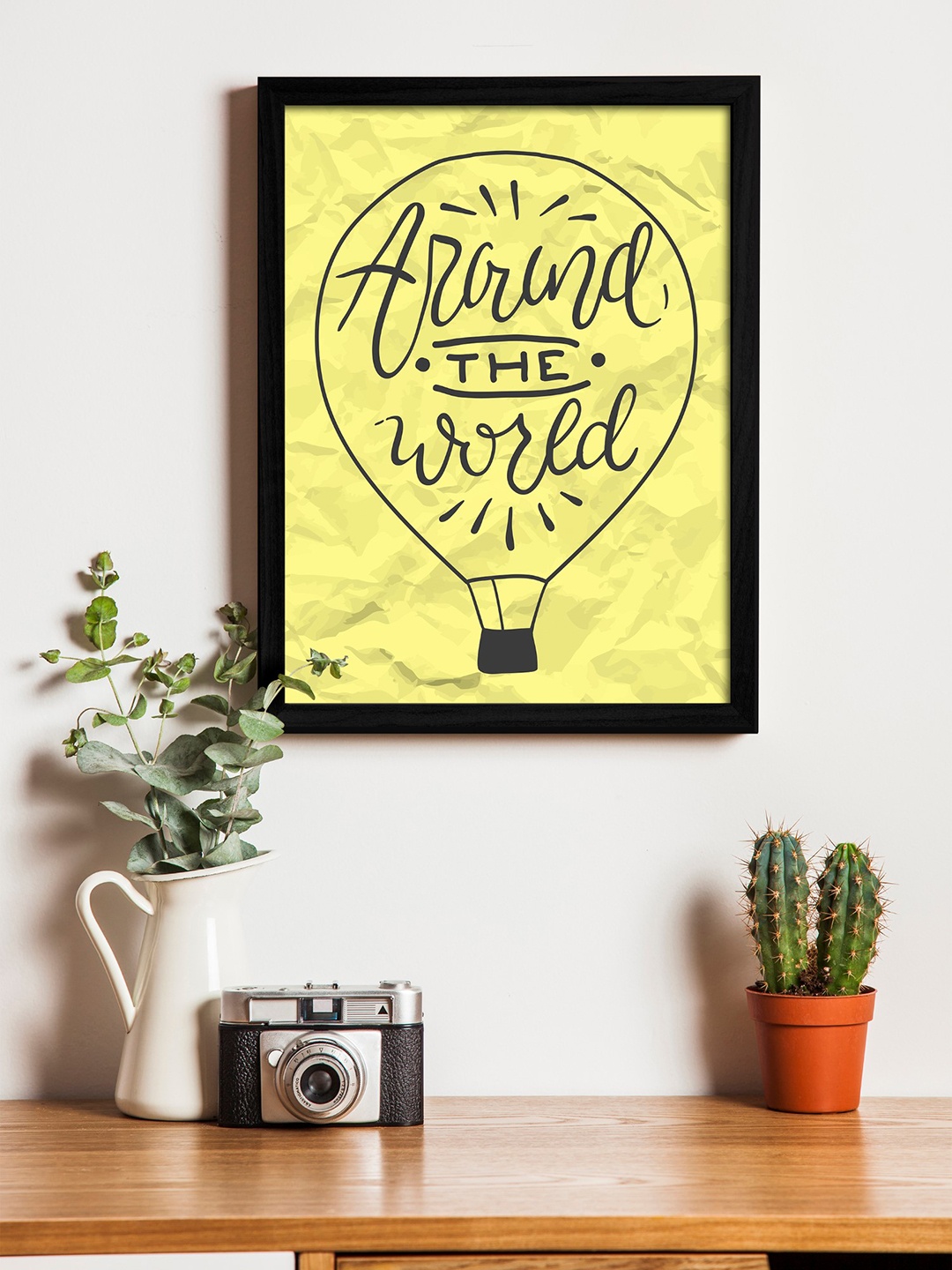 

Art Street Yellow & Black Wall Art With Wooden Frame