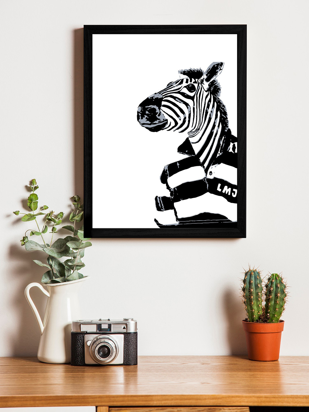 

Art Street White & Black Wall Art With Wooden Frame