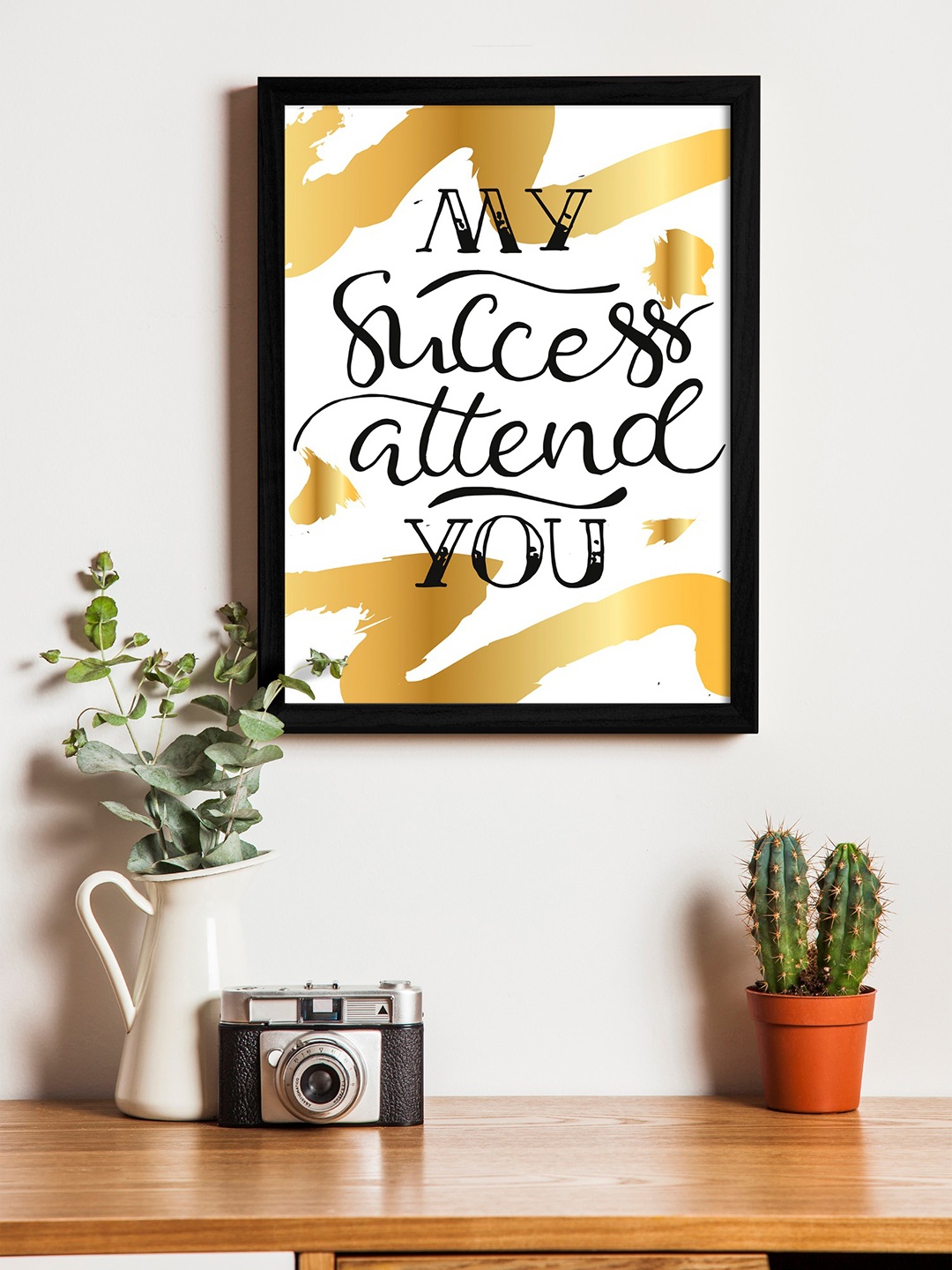 

Art Street Black & Gold-ColouWall Art With Wooden Frame
