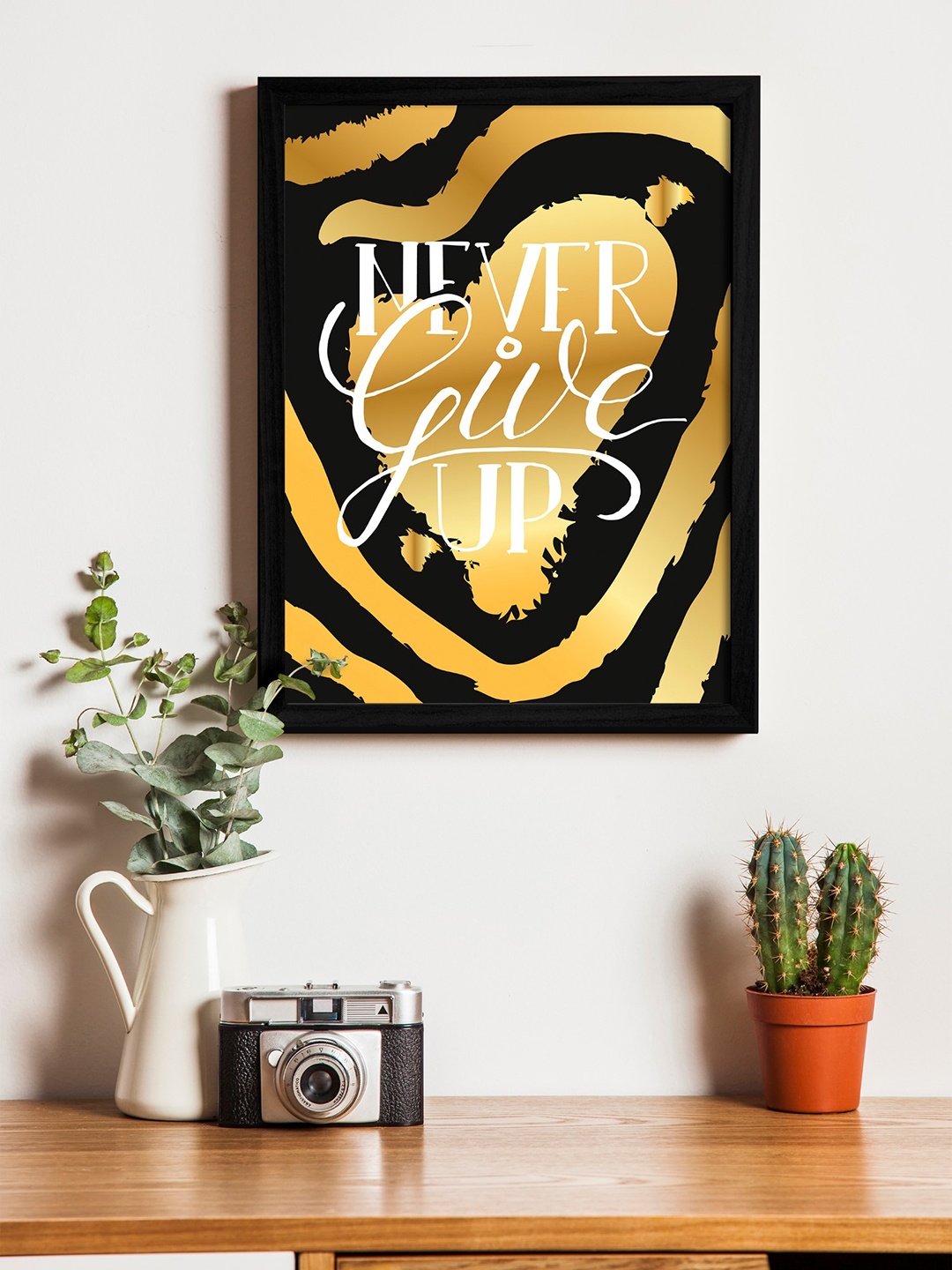 

Art Street Gold-Toned & Black Wall Art With Wooden Frame