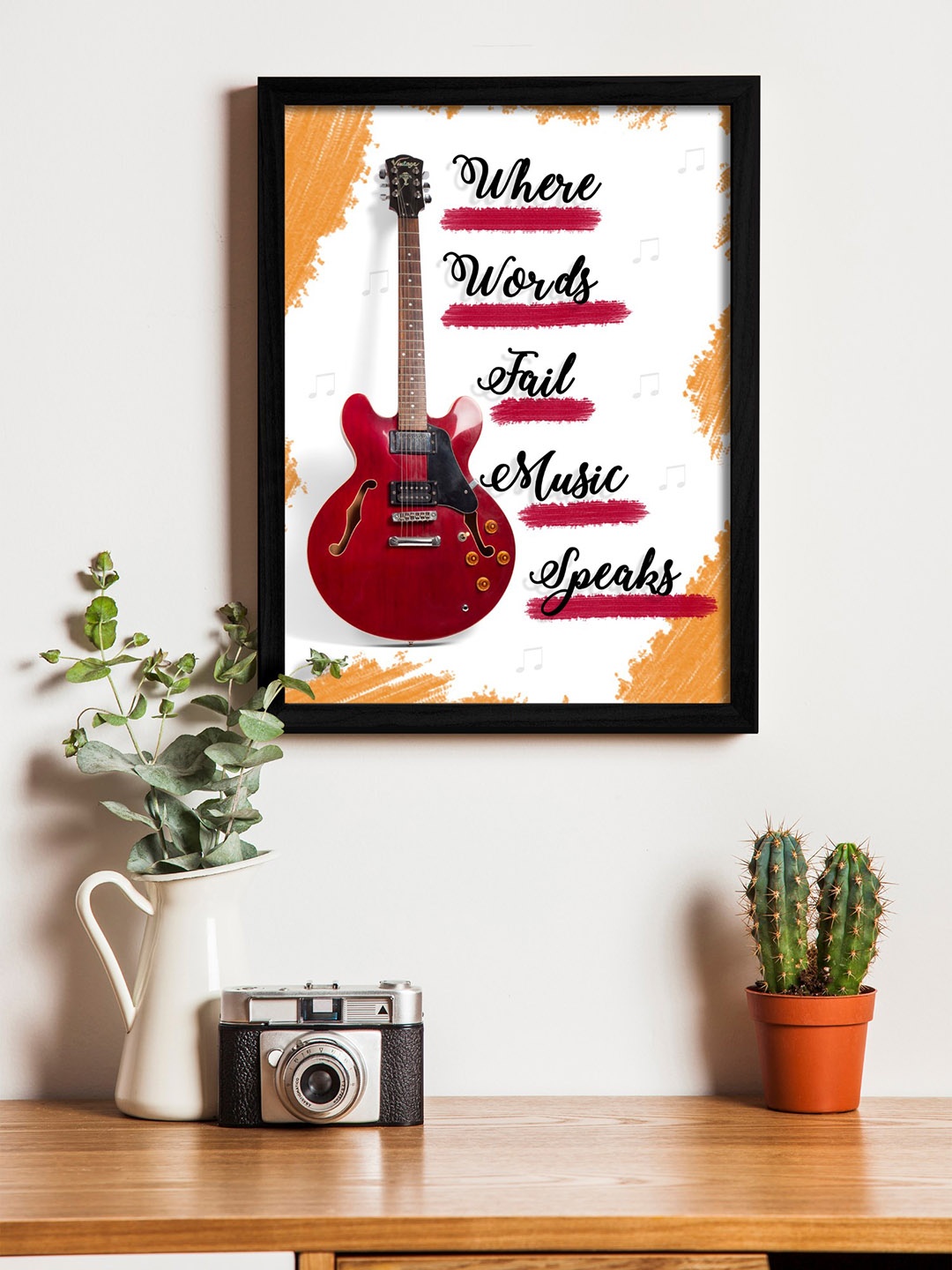 

Art Street White & Red Wall Art With Wooden Frame