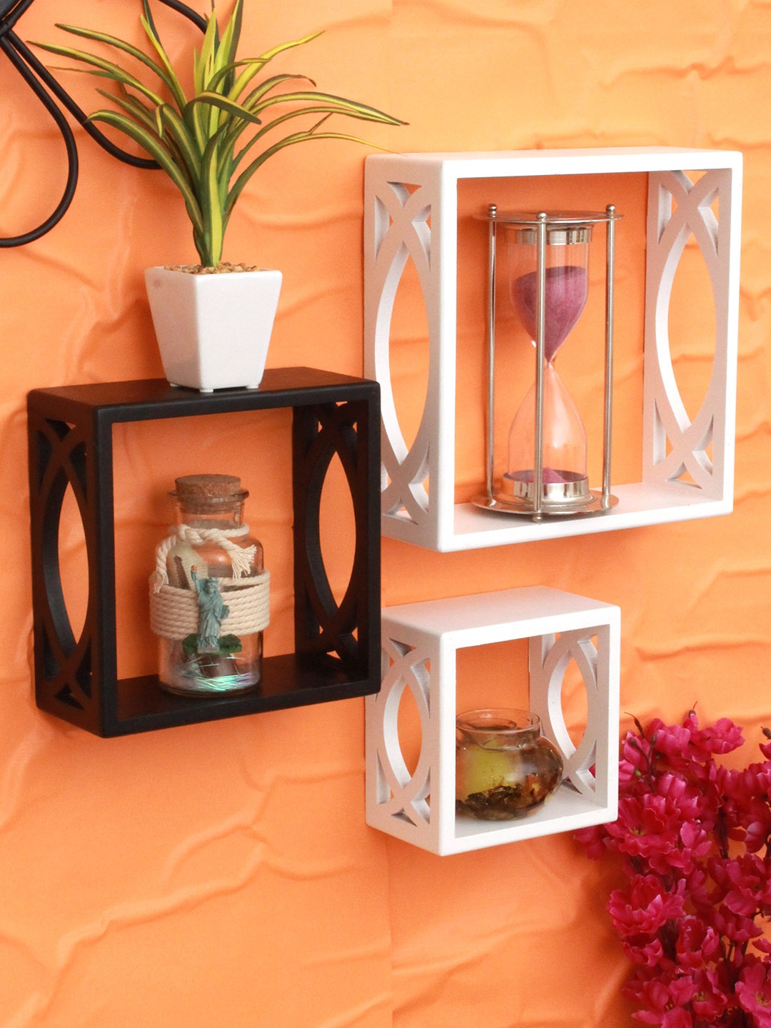 

Home Sparkle Set of 3 MDF Wall Shelves, White