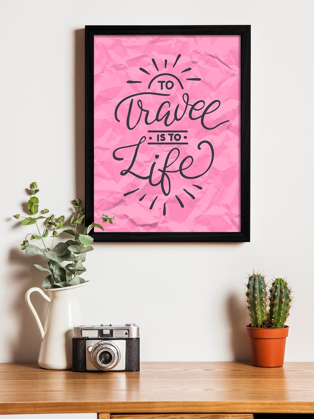 

Art Street Pink & Black Wall Art With Wooden Frame
