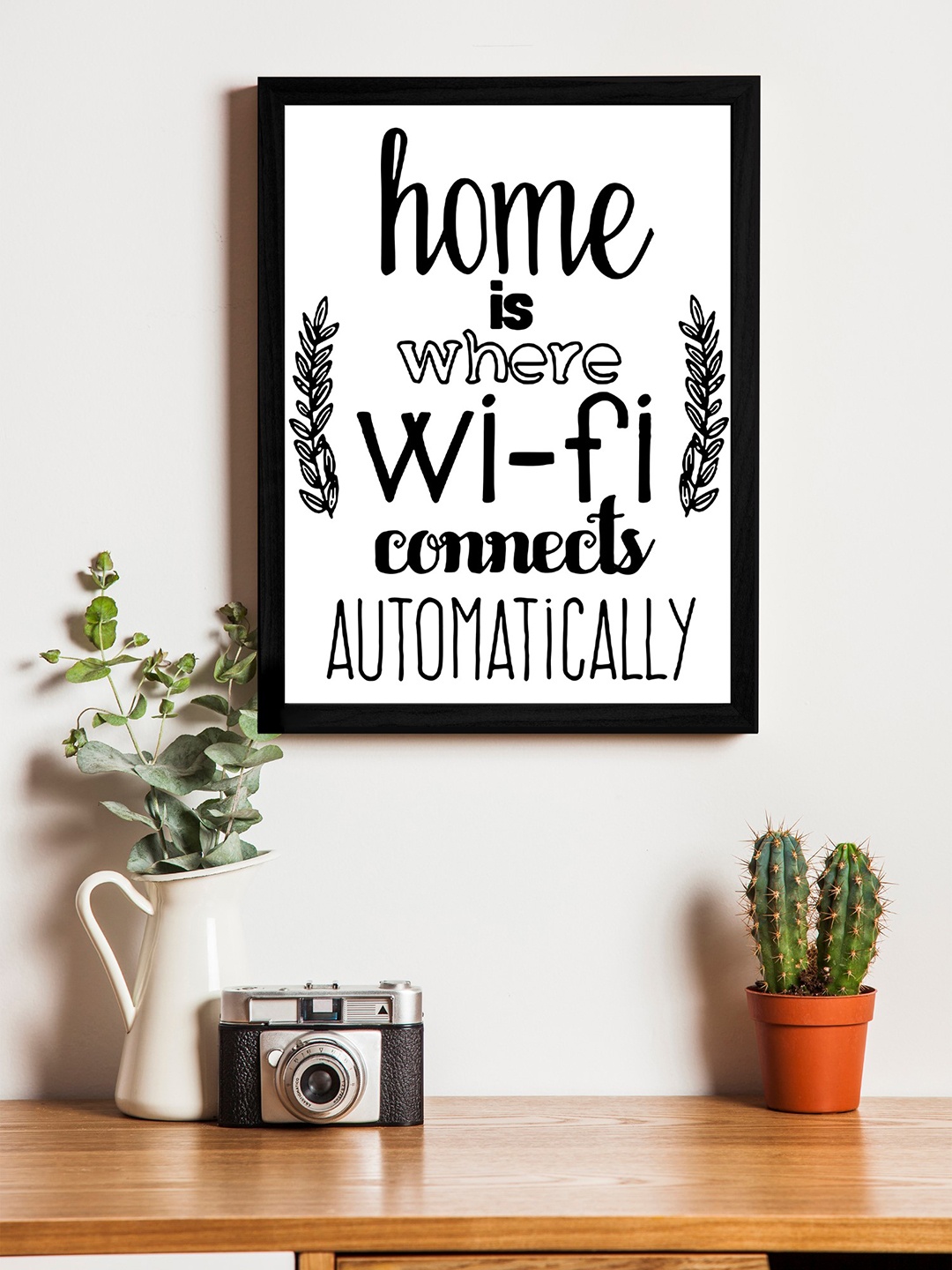 

Art Street White & Black Wall Art With Wooden Frame