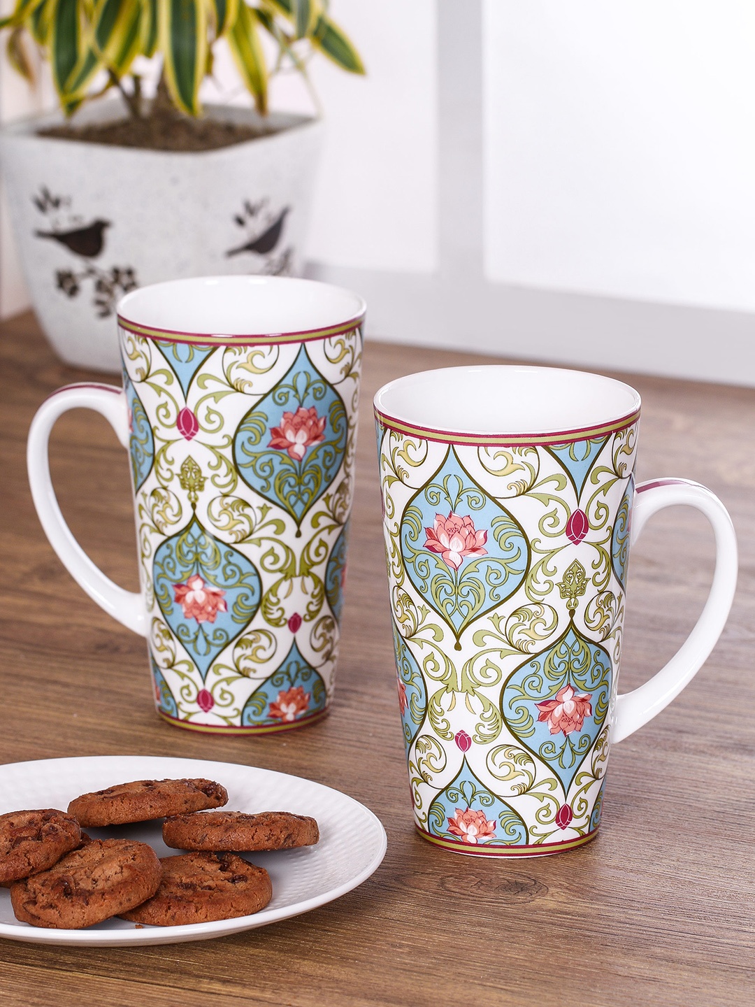 

India Circus Set of 2 Printed Cups, Multi