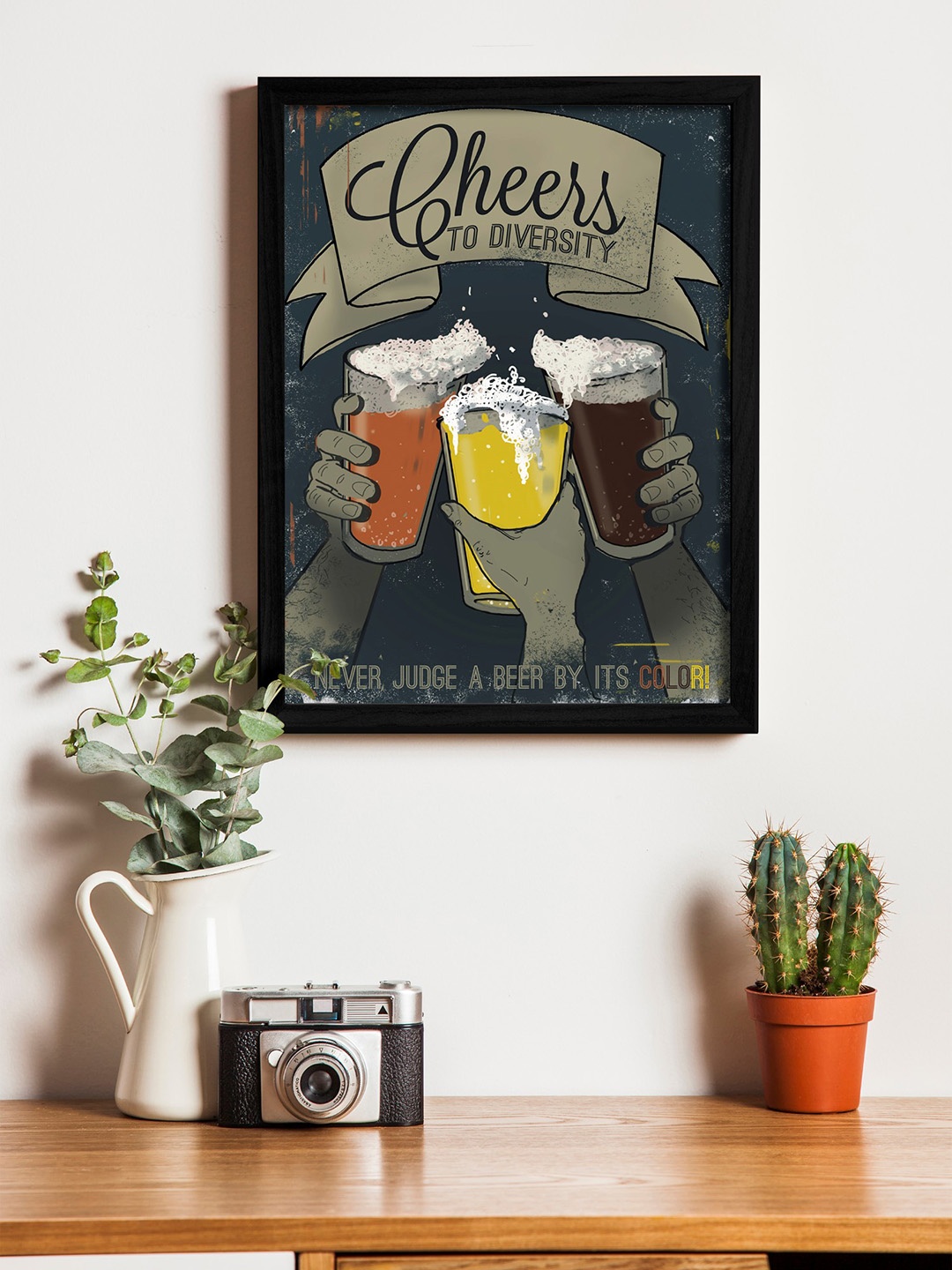 

Art Street Multicoloured Wall Art With Wooden Frame, Multi