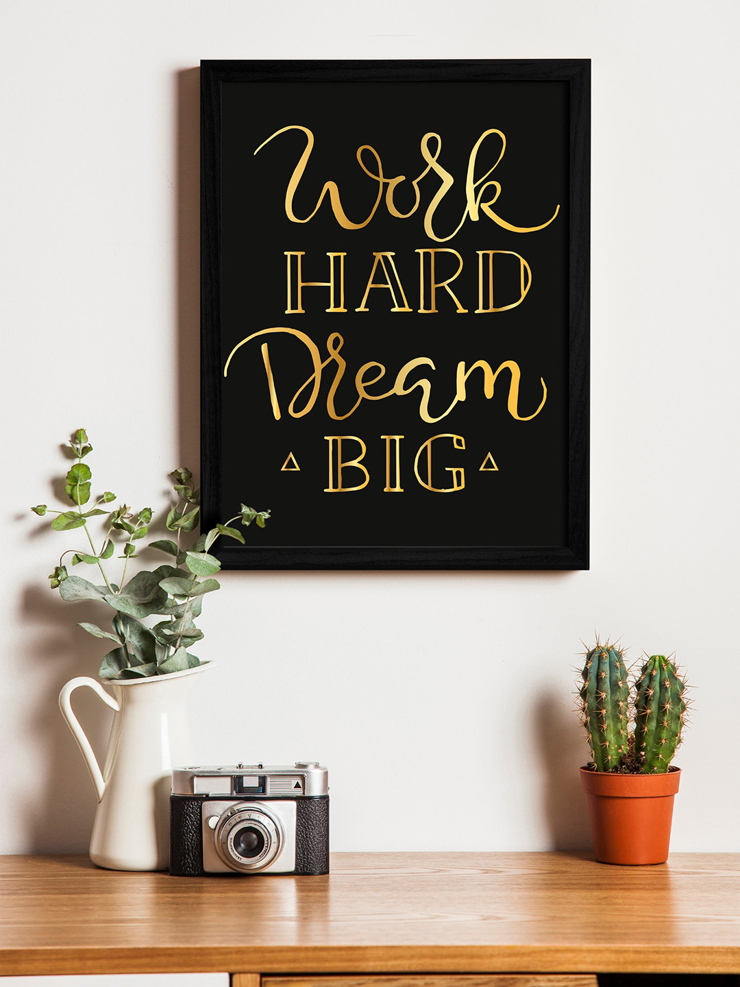 

Art Street Black & Gold-Toned Wall Art With Wooden Frame