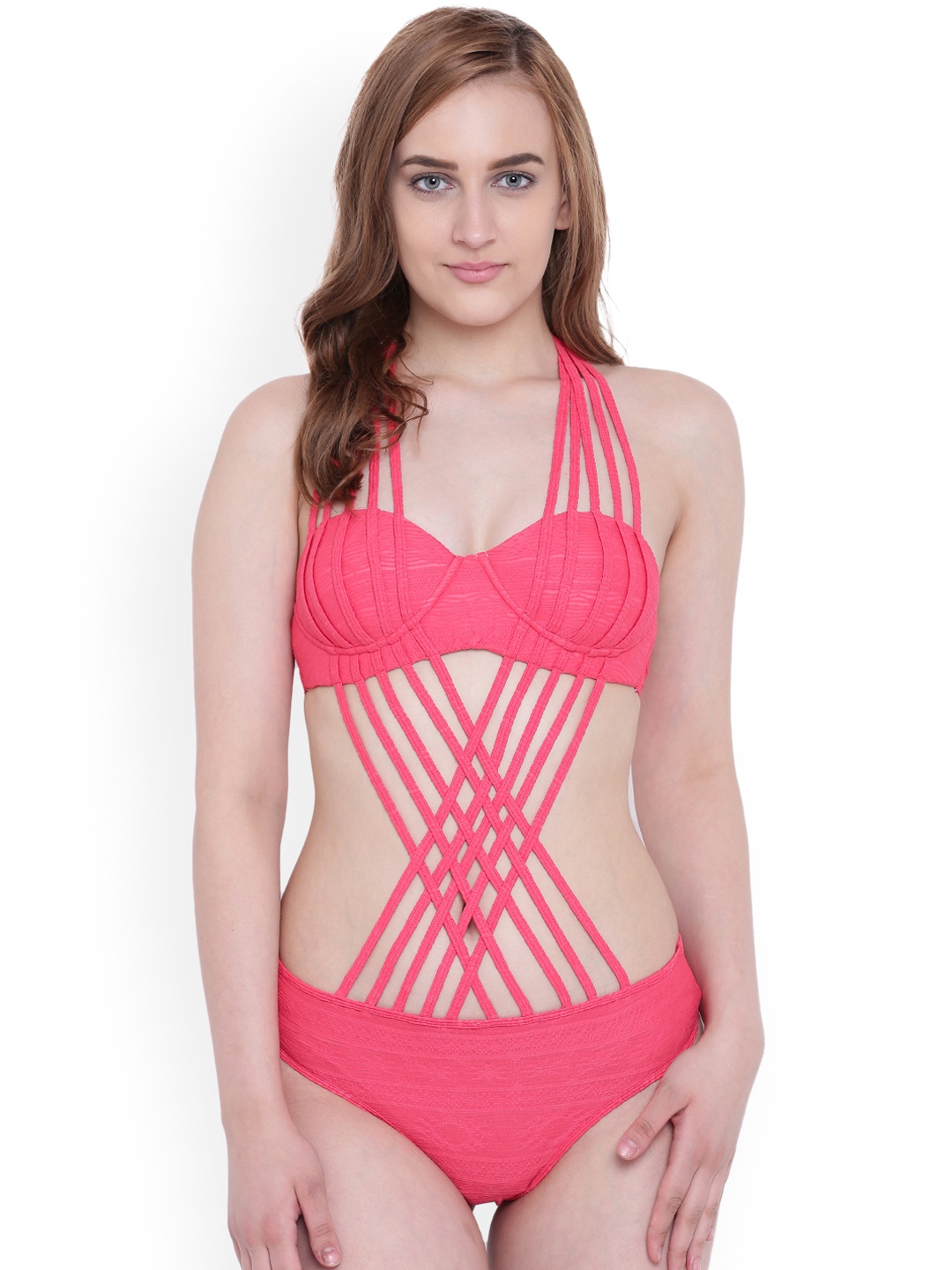La Intimo Women Red Solid Swim Bikini Set LIF1P004RD0