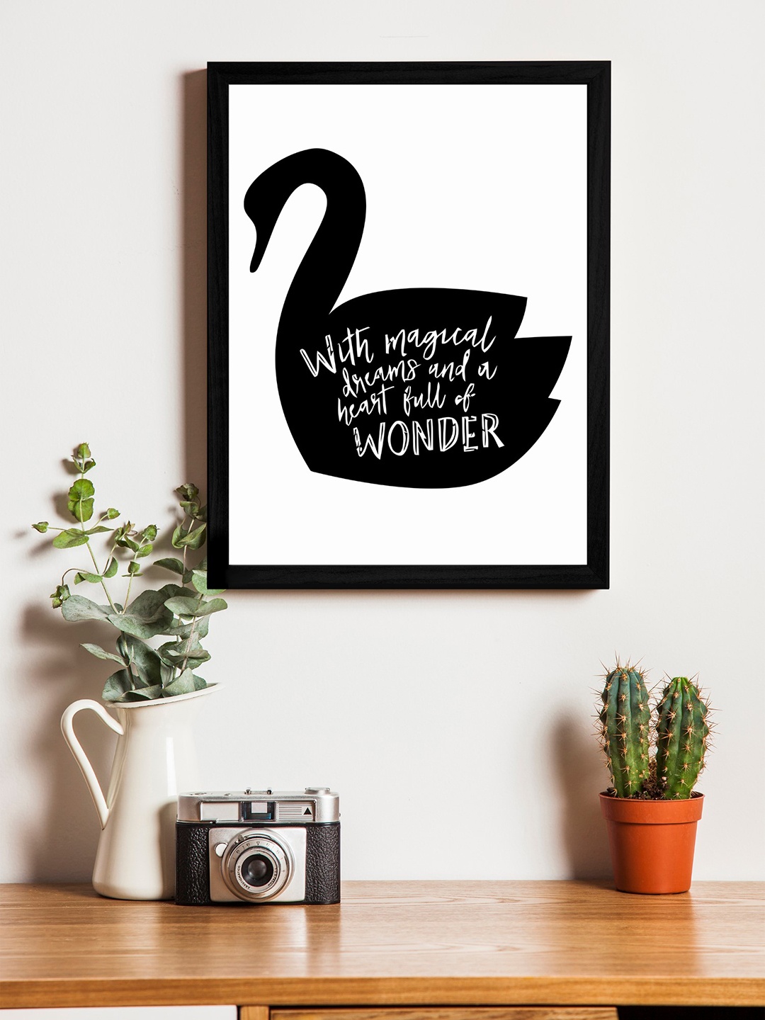 

Art Street Black & White Wall Art With Wooden Frame