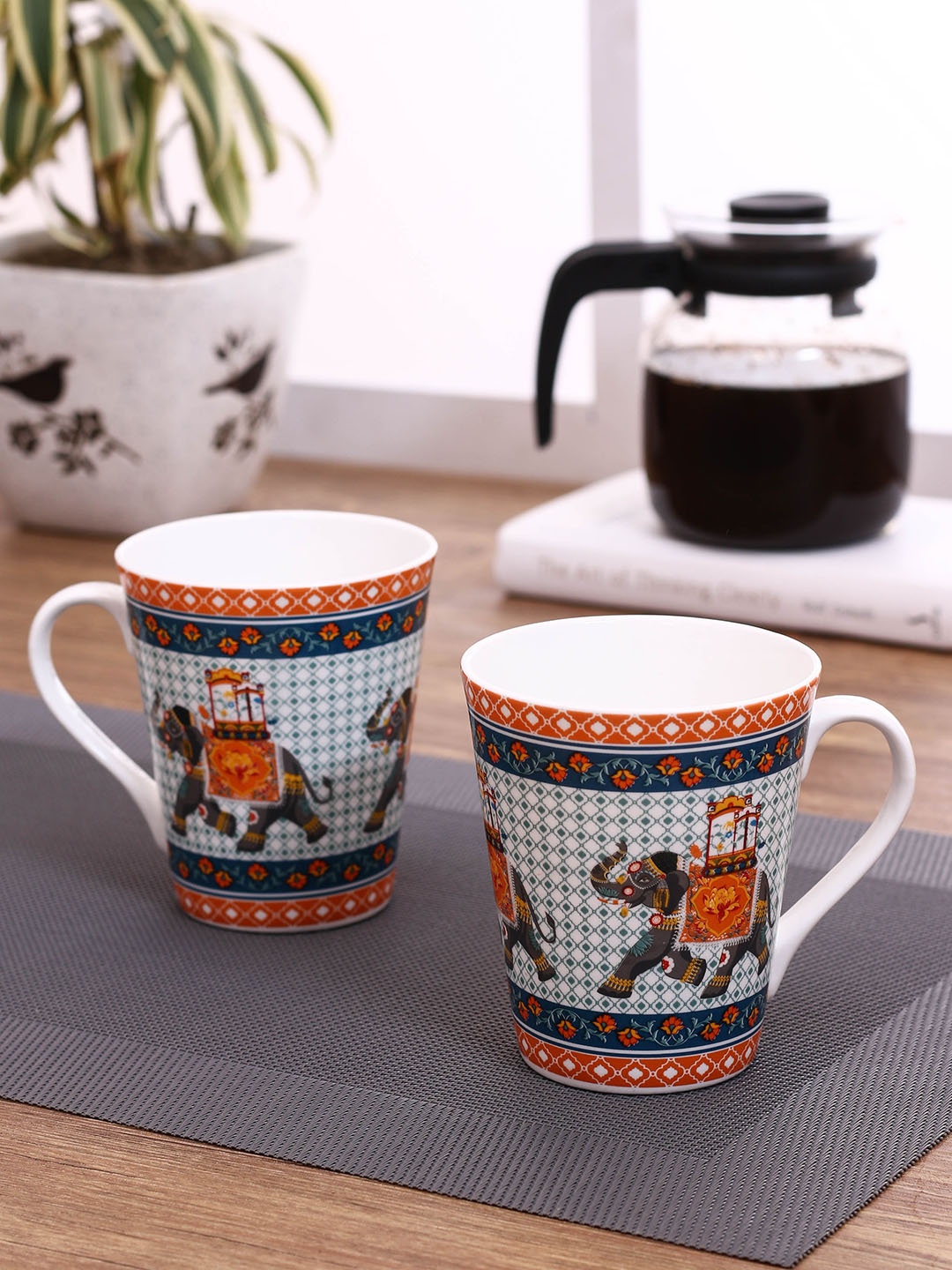 

India Circus Set of 2 Printed Cups, Multi